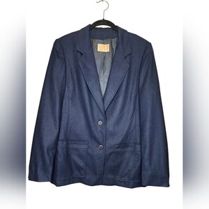Vintage PENDLETON 100% Pure Virgin Wool Navy Blazer Jacket - Size 12